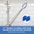 Qaestfy Shower Bathtub Scrubber Brush - 51'' Handle, 5 Non-Scratch Pads, Adjustable Long Handle for Cleaning Shower,