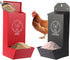 Reptilux 2-Pack Metal Chicken Grit Feeder & Oyster Shell Feeder with Lid -