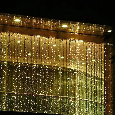 Geanmoki 306 LED Window Curtain String Light for Wedding Party Home Garden Bedroom Indoor Outdoor Decorations