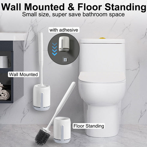 RV Toilet Bowl Brush and Holder, Ventilated Cleaner Brush with Long Handle for Motorhome Travel and Campers