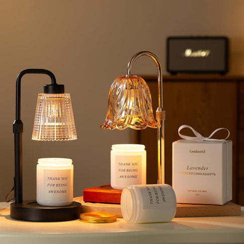 Dimmable, 2 Bulbs GODONLIF Candle Warmer Lamp with Timer Birthday Gifts for Women Mom, House Warming Gifts New Home
