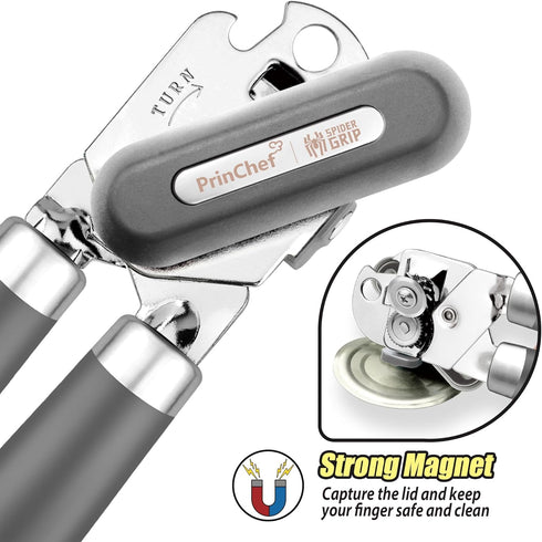 Can Opener, No-Trouble-Lid-Lift Manual Handheld with Magnet, Smooth Edge Safe Cut for Seniors