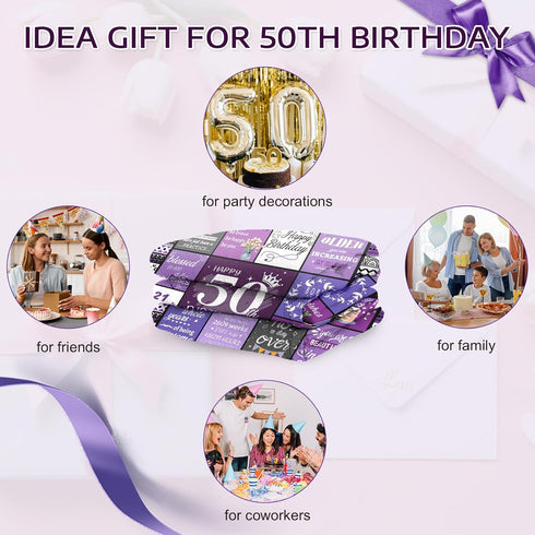 50th 50th 50 50-50 60"X50" Birthday Gifts for Her, Women, Birthday Decorations for Women, Happy Year Old Gifts