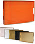 Orange Decorative Coffee Table Tray, Rectangular Plastic Serving Tray with Handles for