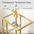 24.4 GD08SF01 HOOBRO End Table, C Shaped Side Table with Tempered Glass, Small Side Table for Sofa, Slide Under Couch