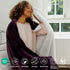 50x60 Inches NANPIPER Sherpa Blanket for Couch, Warm and Lightweight Throw, Soft Fuzzy Plush Fleece for Winter, Plum