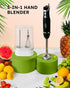 Sangcon 5-in-1 Immersion Blender Handheld, Hand Blender with 1000ml Blending Cup Storage Base, 2-Speed Adjustable Stick Blender, 304 Stainless Steel Blades, Detachable Blender, Whisk, Milk Frother by sangcon
