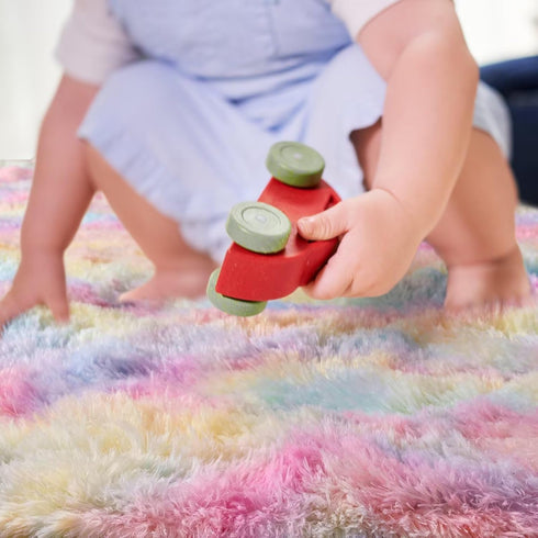 2ft 3ft junovo Washable, Non-Slip Area Rug, Soft Rainbow Area Rug for Girl's Room, Children's Play mat, Baby Girl