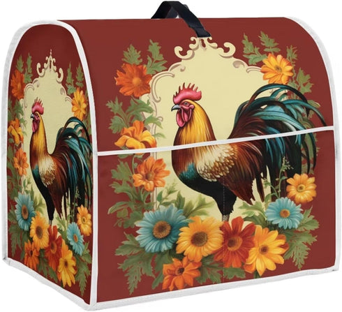 Sunflower Rooster Stand Mixer Cover Compatible with 6-8 Quart Kitchen Aid Mixer Dust Proof Cover with Pocket Fits All Tilt Head & Bowl Lift Models Kitchen Appliance Organizer Bag by TODIYADDU