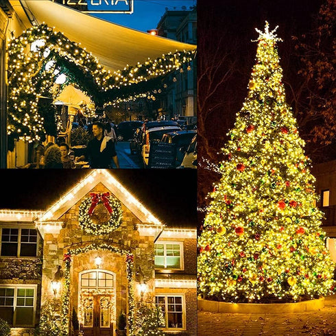 Christmas Lights - Battery Operated 50 LED String Lights with Auto-Timer and 8 Lighting Modes for Home Decoration, Warm