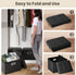 17x13x13in COSYLAND Ottoman with Storage Folding Leather Ottoman Footrest Foot Stool Black Ottoman for Room Small