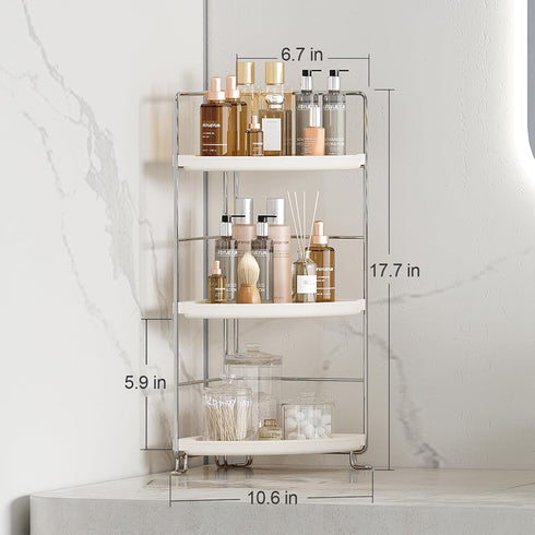 3-Tier Countertop, FSyueyun Bathroom Corner Shelf Organizer Kitchen Spice Rack Vanity Tray Perfume Makeup Organizer