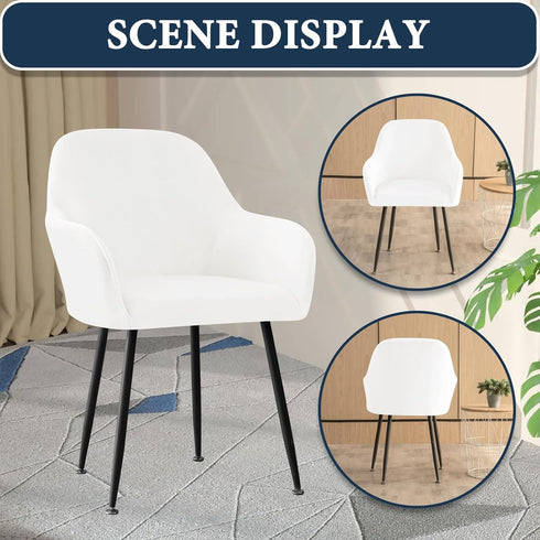 Velvet Curved Back Dining Room Chair Covers with Arms Stretch Swivel Bar Stool Chair Slipcover with Armrest Accent