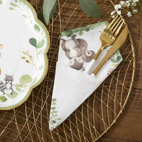 Kate Aspen Woodland Baby Shower Decorative Paper Napkins - Thick Dinner Napkins, Luncheon Serveware, 2 ply, 30 Count