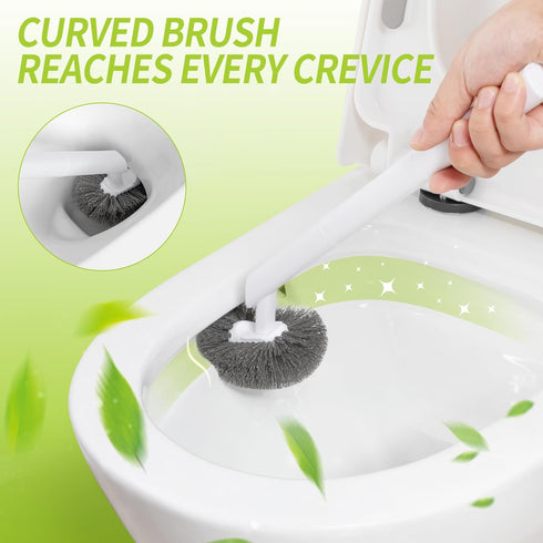 Set 2 Pack, IVYROLL Toilet Brush and Plunger Hidden, S-Shaped Toilet Brush Plunger Combo Perfect for Homes, Apartments