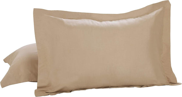 Pillow Shams Soft Microfiber Tailored Classic Styling, Standard, Mocha by TODAY'S HOME - 2 Pack