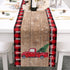 Christmas Table Runner 72 Inch Truck with Xmas Trees, Red Black Buffalo Plaid Cotton Linen for Holiday Party