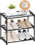 Autonomier 3 Tier Extra Small Shoe Rack (16.3" Wide), Narrow Stackable Shoe