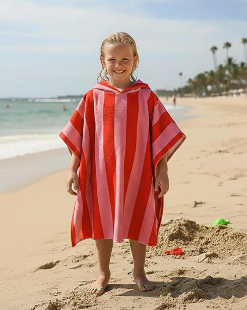 MONOBLANKS 30" 30" 3-10 Swimming, Striped Hooded Towels for Kids, x Soft Absorbent Beach Poncho Towel for Years Boys