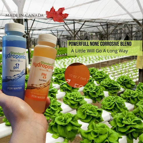10 Standard Hydroponics pH Up and Down Kit - Ounce Bottle pH Adjuster for Hydroponic Systems, Coco Coir Even Soil.