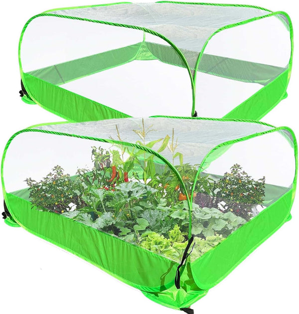 Pop Up Garden Mesh Plant Cover 2Pcs Outdoor Plant Protector Mesh Plant