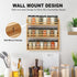 3 Counter Tier Bamboo Spice Rack, Spice Rack Organizer, Seasoning Jars Rack Shelf Spice Organizer for Kitchen or Wall