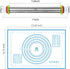 Rolling Pin and Pastry Baking Mat Set with Adjustable Thickness Rings, Stainless Steel Dough Roller for Baking (Blue)
