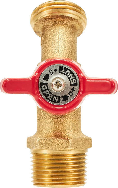 RouLiPouLi 3/4" 3/4" 1/4 2pcs(3/4" Outdoor Garden Hose Faucet Ball Valve Hose Bibb Shut Off Valve Male NPT x Male GHT