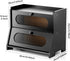 2-Tier Countertop,Bread Bread Box,Extra Large Bamboo Bread Box for Kitchen Storage Container with Magnetic Acrylic Door