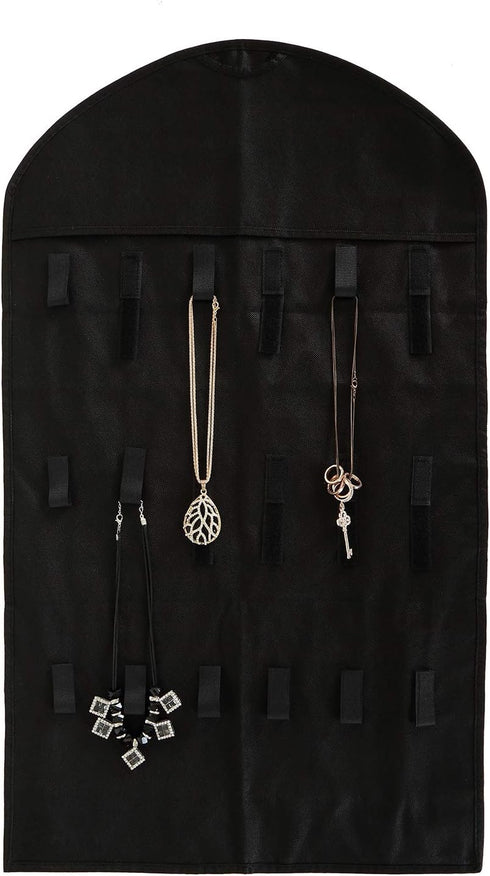 Foraineam 3 Pack Jewelry Organizer, 32 Pockets, 18 Hooks and Loops for Necklace, Earrings, Bracelet Storage