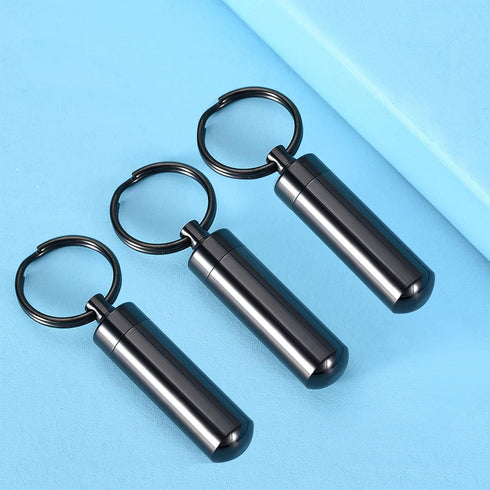 Cremation Jewelry Urn Keychain for Ashes, Cylinder Keepsake Necklace for Women and Men