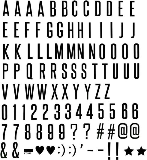 kwmobile A4 Size Cinema Light Box Letters, 105 Pieces Black Replacement Letters for Signs