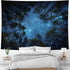 HOMKUMY Starry Wall Tapestry, 3D Printing Forest Starry Night Design for Home Decor, Medium 59x51 Inches