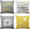 Emvency Set of 4 Decorative Throw Pillow Covers, You are My Sunshine Yellow Gray, Square 18x18 Inches Pillowcases
