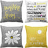 Emvency Set of 4 Decorative Throw Pillow Covers, You are My Sunshine Yellow Gray, Square 18x18 Inches Pillowcases