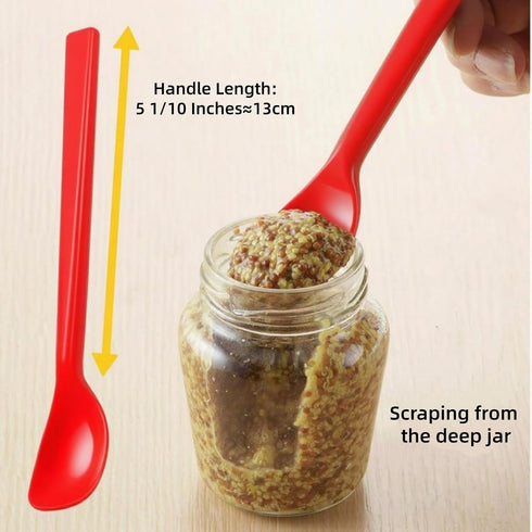 Small Silicone Stirring Spoon, Quiet and Reusable Espresso Coffee Stirrer, Mini Spatula, Jar Scraper for Sauce