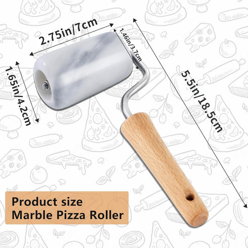 Small Marble Rolling Pin Pizza Roller, Marble Pastry Roller Non-Stick T-Type, For Cake Baking Tortilla Fudge Pizza Cookies and Other Kitchen Baking Cooking (Type 3 White).