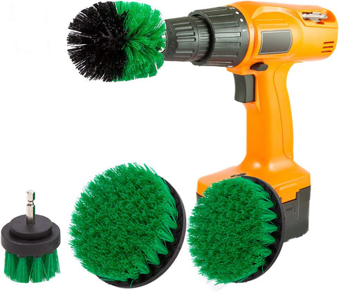 4 Packs Drill Brush Kit, Scrubber Attachment Set for Cleaning Kitchen, Stove, Cabinet, and Carpet