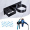 Wall Mounted Black Hair Straightener Holder, Stainless Steel Blow Dryer Organizer for Bathroom & Salon