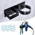 Wall Mounted Black Hair Straightener Holder, Stainless Steel Blow Dryer Organizer for Bathroom & Salon