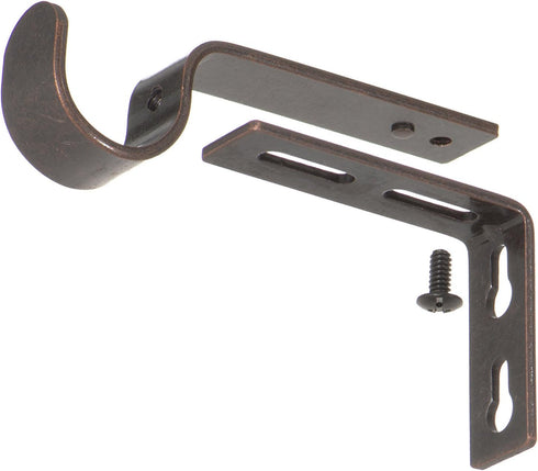 Ivilon Adjustable Brackets for Curtain Rods - Set of 2 for 7/8 or 1 Inch Rods - Oil Rubbed Bronze