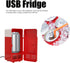 Mini Fridge, USB Insulated Cooling Small Portable Refrigerator for Bedroom, Car, Office Desk, Red