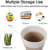 Woven Cotton Rope Plant Basket for 8" Flower Pot - Small Storage Organizer (H7.5 x W8.5)
