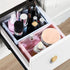 Pink Plastic Baskets for Desk Organizing - 2 Medium + 2 Small Durable Folding Storage Crates for Home & Office