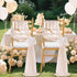 16 Pack SoarDream Champagne Wedding Chair Sashes, Sheer Tulle with Artificial Hydrangea Accents for Ceremony, Reception