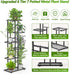 Facofaco 6 7 Tier Potted Metal Plant Stand Indoor with Gardening Tools and Gloves, Corner Tall Tiered Plant Shelf