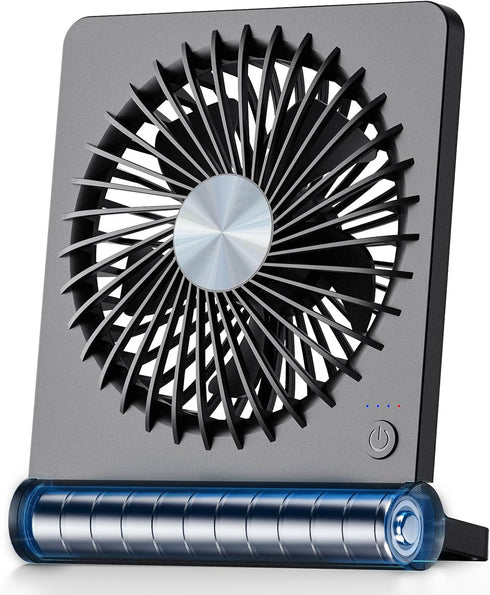 Koonie Portable Desk Fan, 3.5-20hrs Battery Operated Small USB Fan with Ultra Quiet 220° Tilt Folding