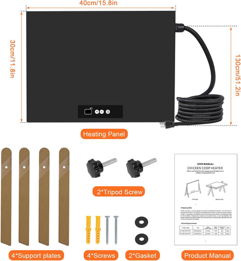 150W, Foandbevi Large Chicken Coop Heater for Winter, Metal Chick Brooder Plate Radiant Heater for Chicken Coop, Safe