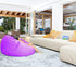 Bean Bag Chair Cover - Stuffed Animal Storage, Plush Toys Organizer, X-Large Round Purple with Handle and Zipper