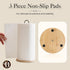 Bambuesi Wooden Paper Towel Holder, Minimalistic Stand with Non-Slip Base for Kitchen Countertop and Home Office